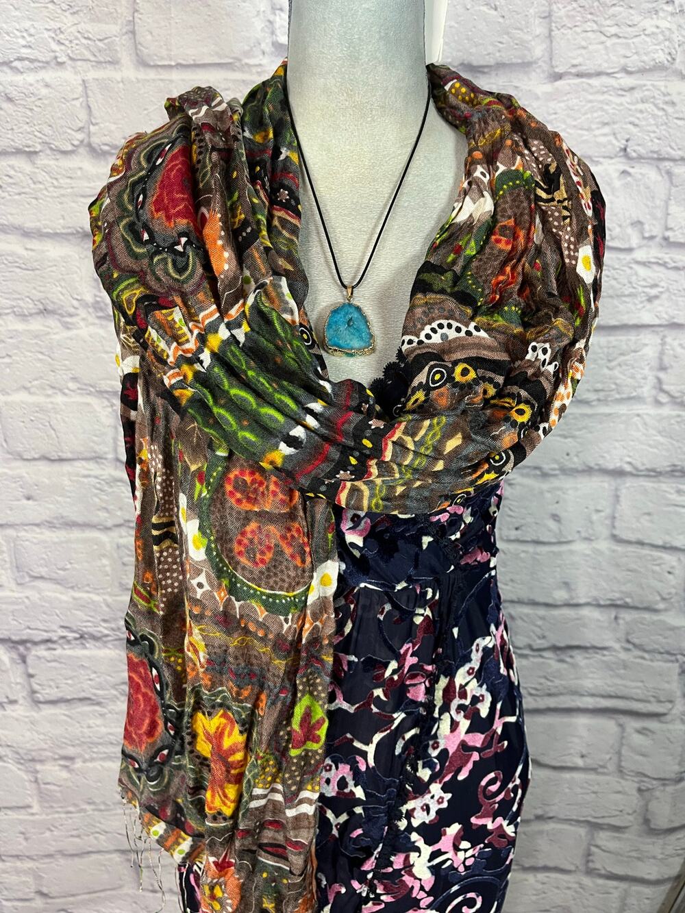 Feathers by Tolani Silk Scarf/Wrap
